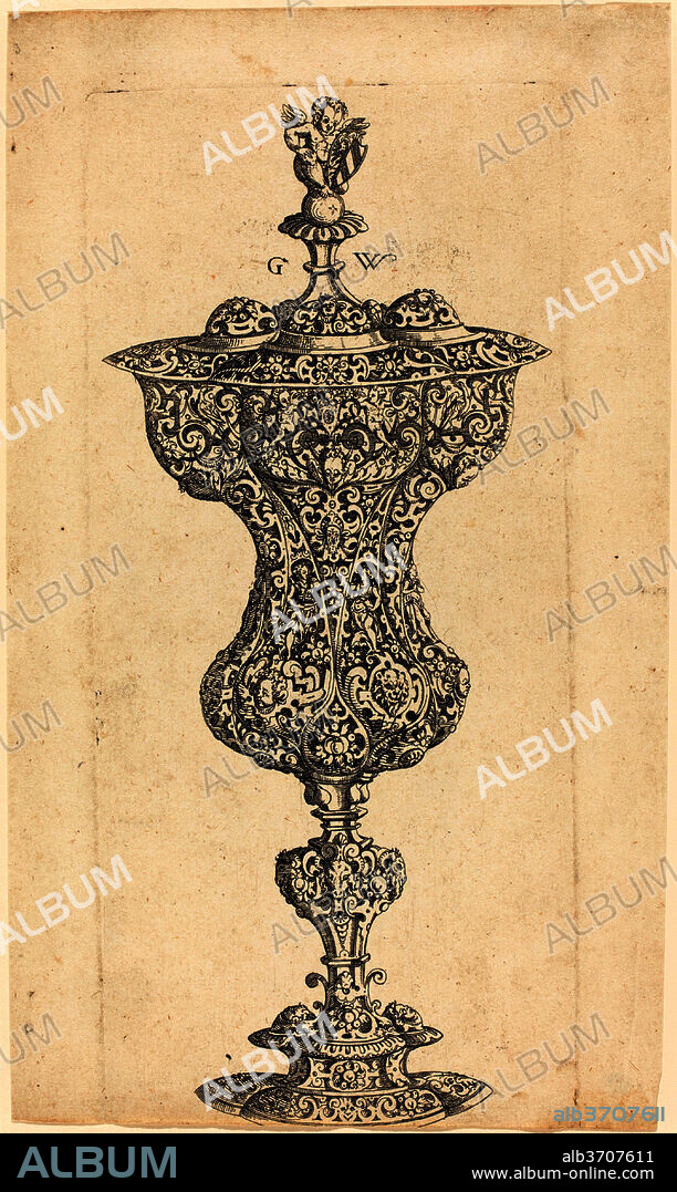 GEORG WECHTER I. Goblet with Putto on lid. Dated: published 1579. Medium: engraving.