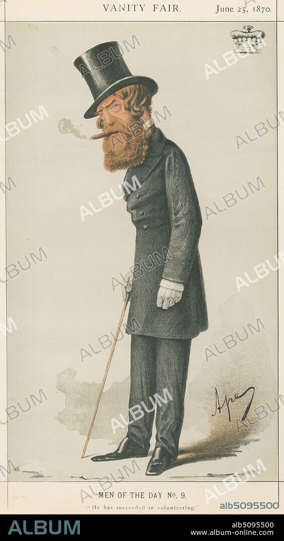 Politicians - Vanity Fair. 'He has suceeded in volunteering'. Viscount Ranelagh. 25 June 1870, Carlo Pellegrini, 18391889, Italian, 1870, Chromolithograph.