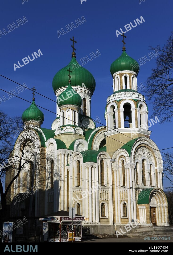 Lithuania. Vilnius. Orthodox Church of St. Michael and St. Constantine or Romanov Church, built in 1913 by I. Kolesnikov. Exterior.