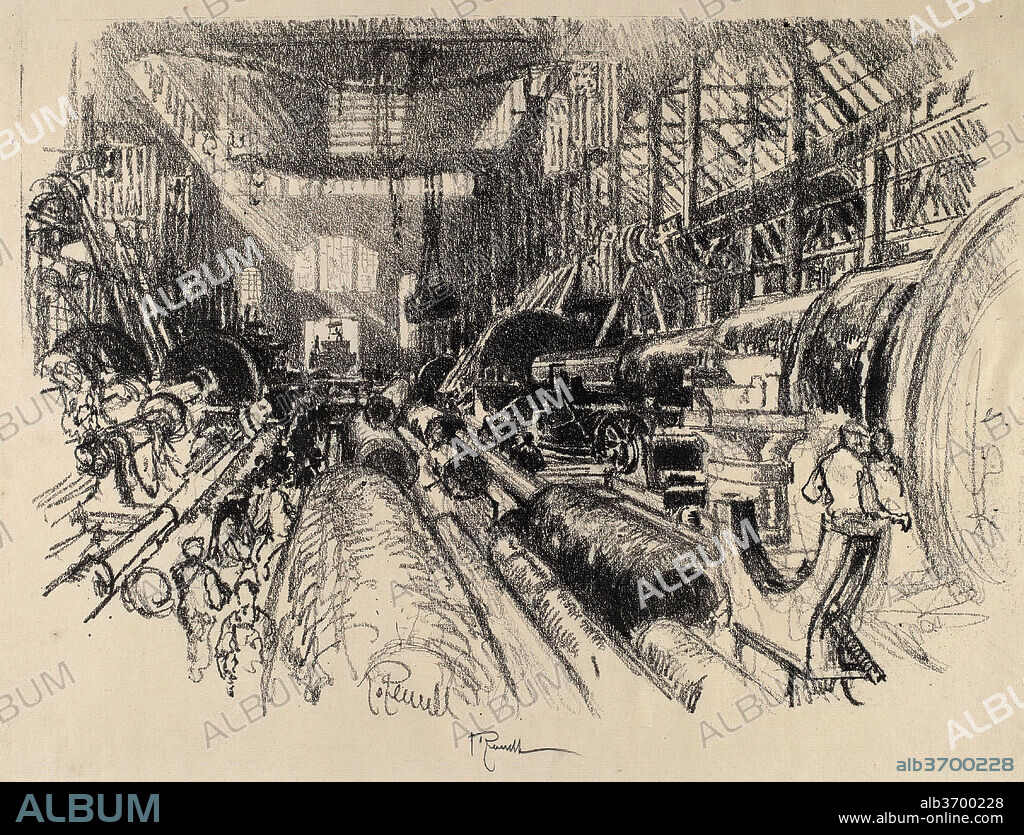 JOSEPH PENNELL. The Biggest Lathe in the World. Dated: 1917. Medium: lithograph.