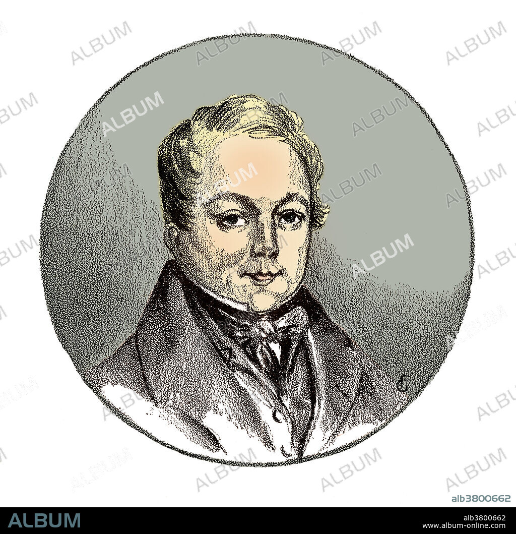 Francois Magendie (1783-1855), French physiologist best known for describing the foramen of Magendie.