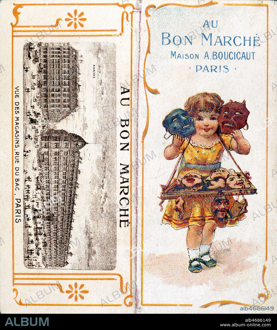Couverture d'un petit album publicitaire a systeme edite par le Bon Marche, en 1904, pour les enfants . Credit : Collection KHARBINE-TAPABOR.