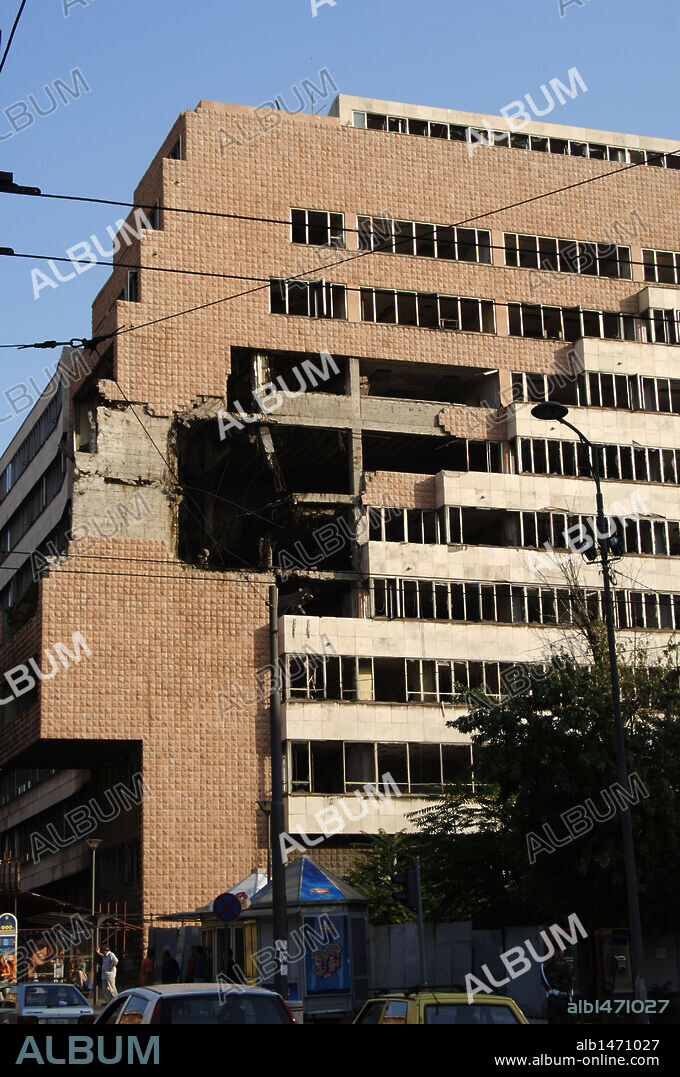 Serbia. Belgrado. Government buildings destroyed by the NATO bombing during the Yugoslavia war.