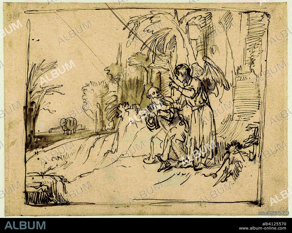 Elijah Visited by an Angel in the Dessert. Draughtsman: Rembrandt van Rijn (school of). Dating: c. 1650 - c. 1660. Place: Amsterdam. Measurements: h 152 mm × w 201 mm.