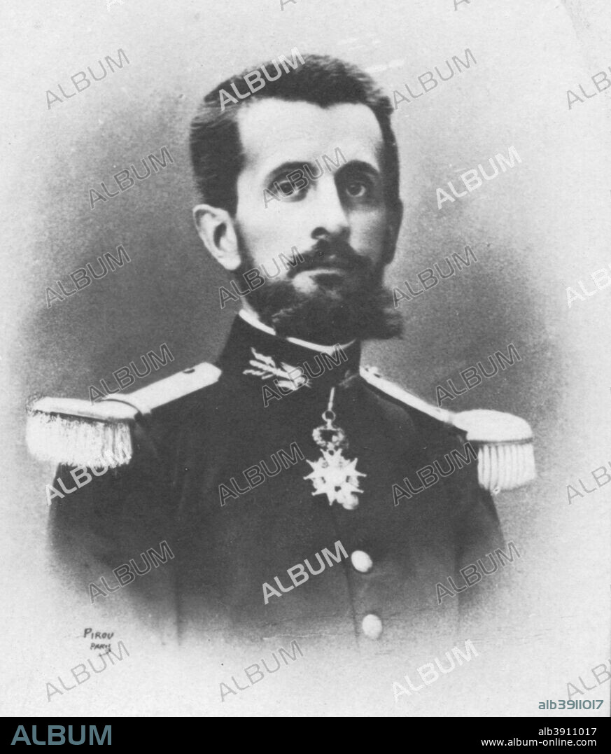 'Colonel Marchand', c1893. Jean-Baptiste Marchand (1863-1934), French General and explorer in Africa. Marchand is best known for commanding the French expeditionary force during the Fashoda Incident. From the 2e collection [Felix Potin, c1893].