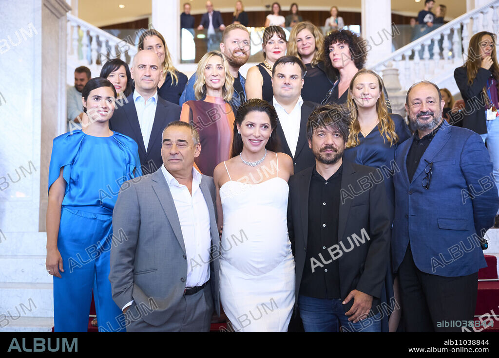 Oriol Paulo, Barbara Lennie, Loreto Mauleon, Eduard Fernandez attended 'Los renglones torcidos de Dios' Red Carpet during 70th San Sebastian International Film Festival at Victoria Eugenia Theatre on September 24, 2022 in Donostia / San Sebastian, Spain.
