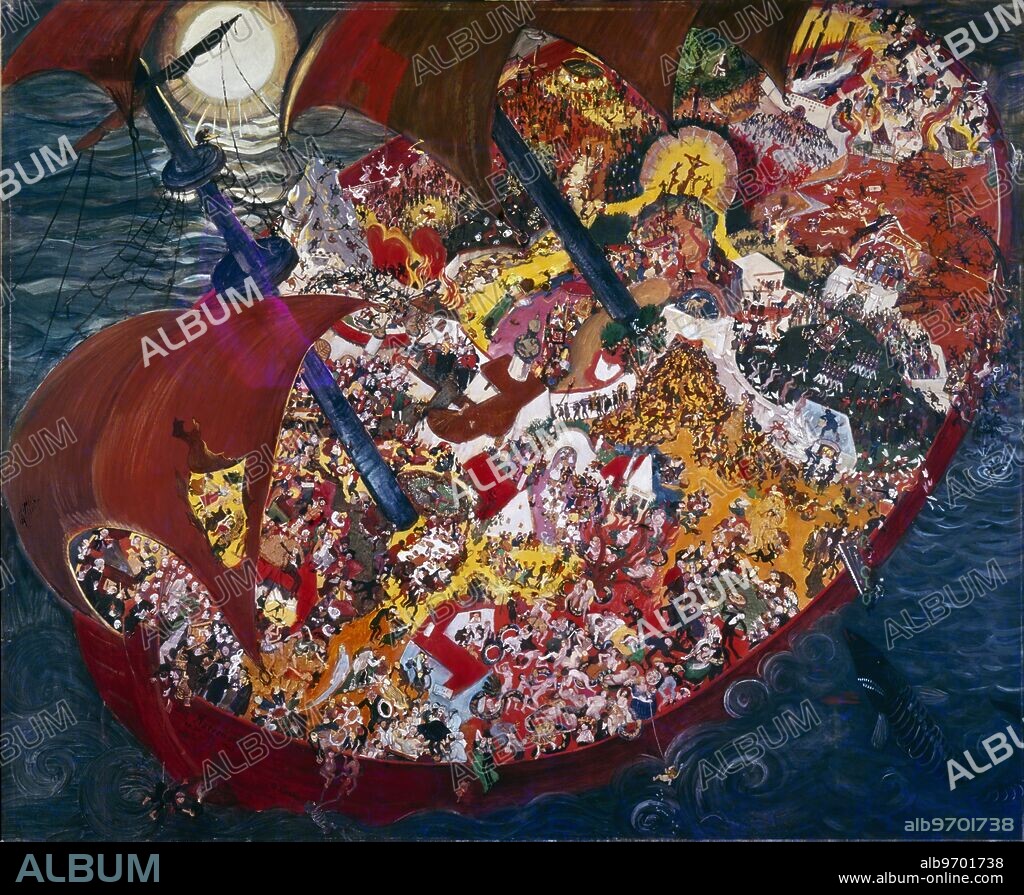 The Ship of Fools, 1923. by Laske, Oskar (1874-1951) - Oskar Laske. in Osterreichische Galerie Belvedere, Vienna, Austria. ©TopFoto.