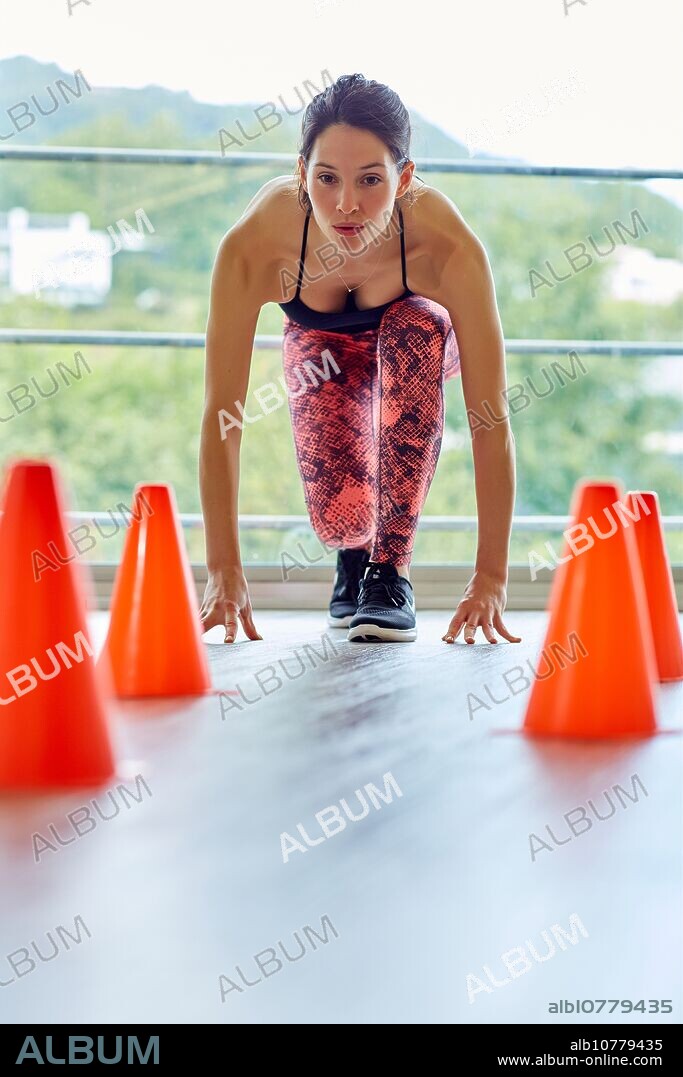 Woman training in the gym, Fitness, Gym, Donostia, San Sebastian, Spain, Europe.