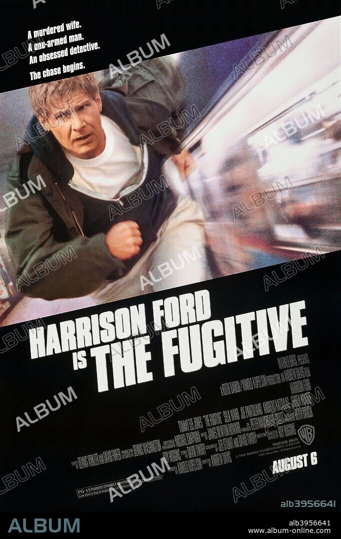 Poster de EL FUGITIVO, 1993 (THE FUGITIVE), dirigida por ANDY DAVIS. Copyright WARNER BROTHERS.