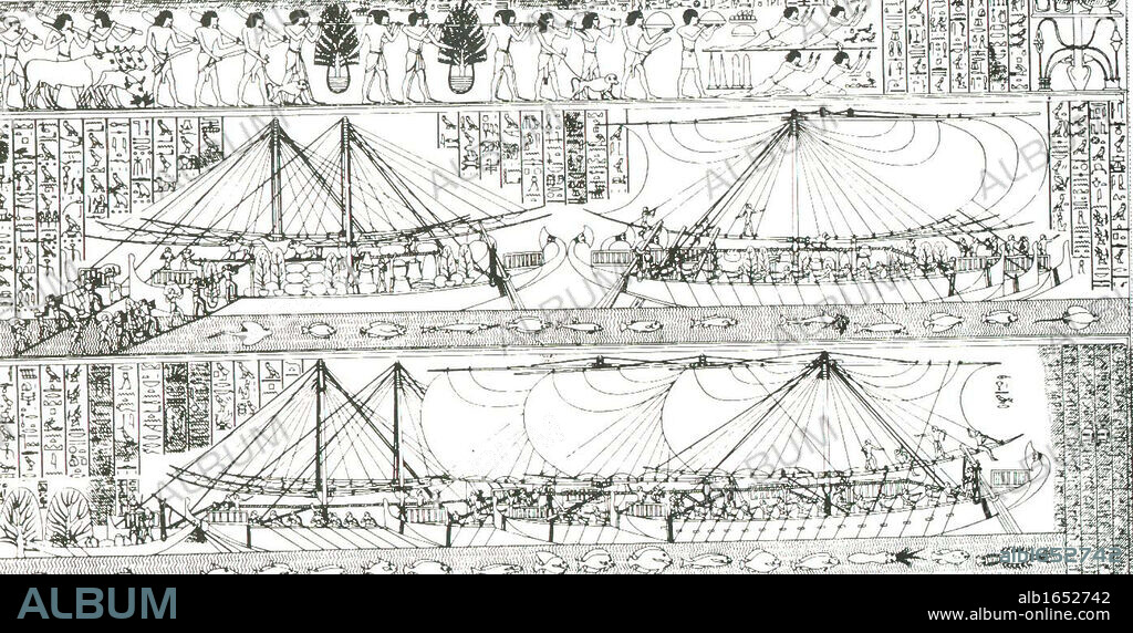 The most famous expedition dispatched to Punt was by Queen Hatshepsut in the Eighteenth Dynasty (1540-1304 BC). Engraving based on detailed descriptions of trade between Punt and Egypt in her funerary temple at Deir el-Bahri. On one of the reliefs, the boats from Egypt have arrived at Punt and are beached. The Egyptians offer 'strings of beads, axes, and weapons' and the people of Punt in exchange have 'gold, ivory €¦ and precious myrrh-tress'.