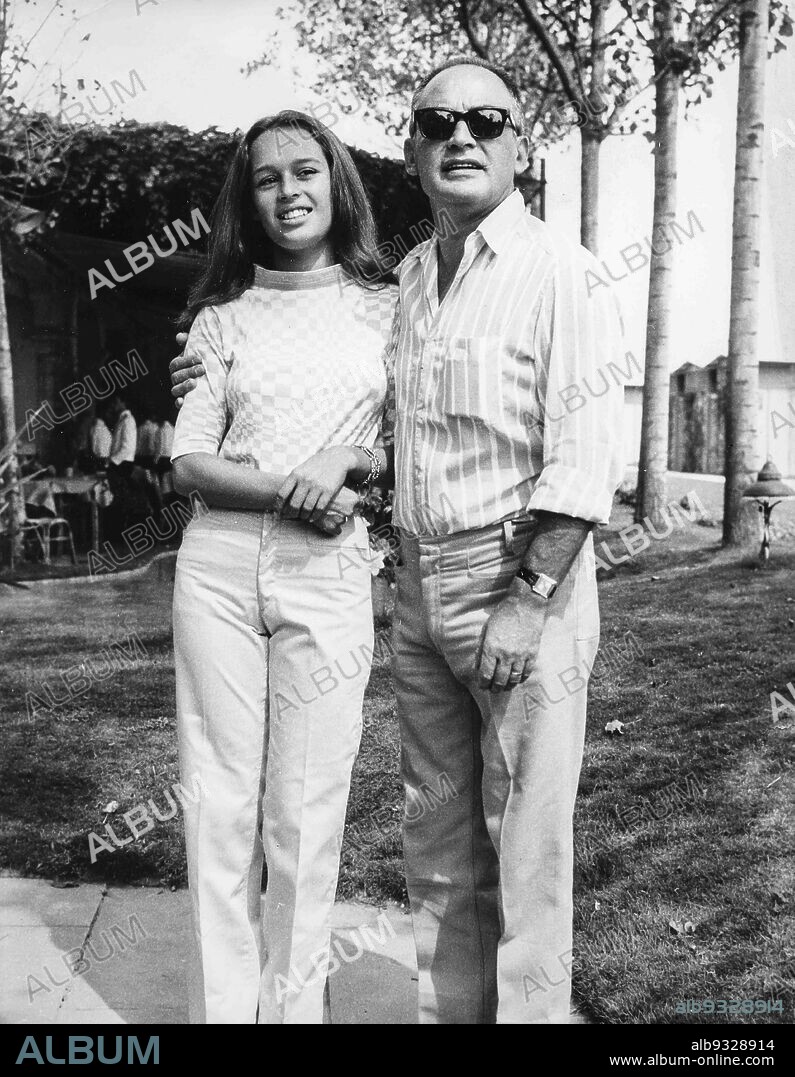 Dino De Laurentiis With Daughter Veronica, Venice 60s.