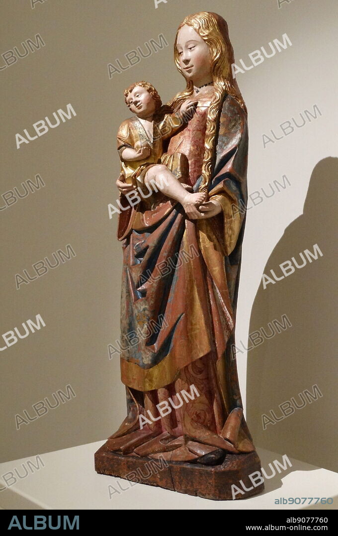 Wooden statuette of the Mother of God. By Gil of Siloam, Flemish sculptor. Dated 15th Century.