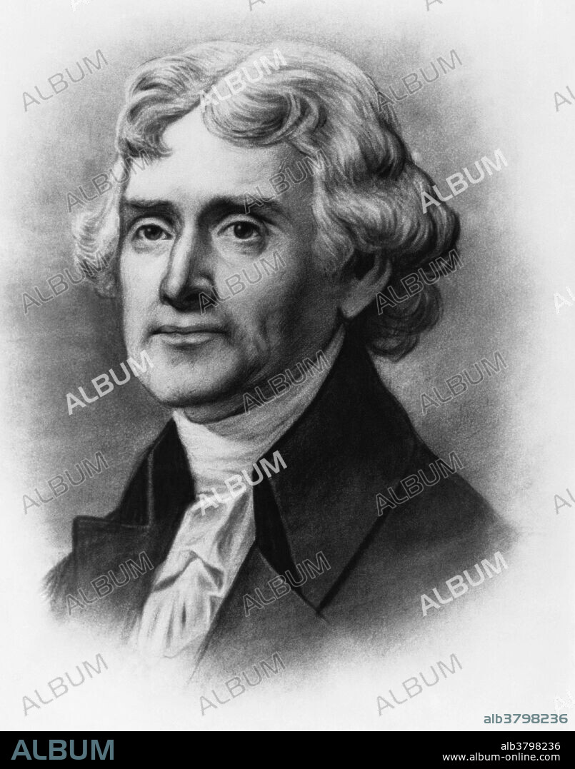 Thomas Jefferson (April 13, 1743 - July 4, 1826) was an American Founding Father, principal author of the Declaration of Independence and third President of the US, 1801-09. He produced formative documents and decisions at both the state and national level. He became the United States Minister to France in 1785, and the nation's first Secretary of State in 1790-93 under President Washington. He was elected the second Vice President, serving under John Adams from 1797 to 1801. When elected president he oversaw a peaceful transition in power, purchased the vast Louisiana Territory from France, and sent the Lewis and Clark Expedition to explore the new west. He was in contact with some of the leading figures in the European scientific Enlightenment and helped to introduce their discoveries and new ways of thinking to the United States. On July 4th at ten minutes before one o'clock Jefferson died at the age of 83, the 50th anniversary of the Declaration of Independence and a few hours before John Adams, whose own last words were, "Independence forever" and "Thomas Jefferson survives.".