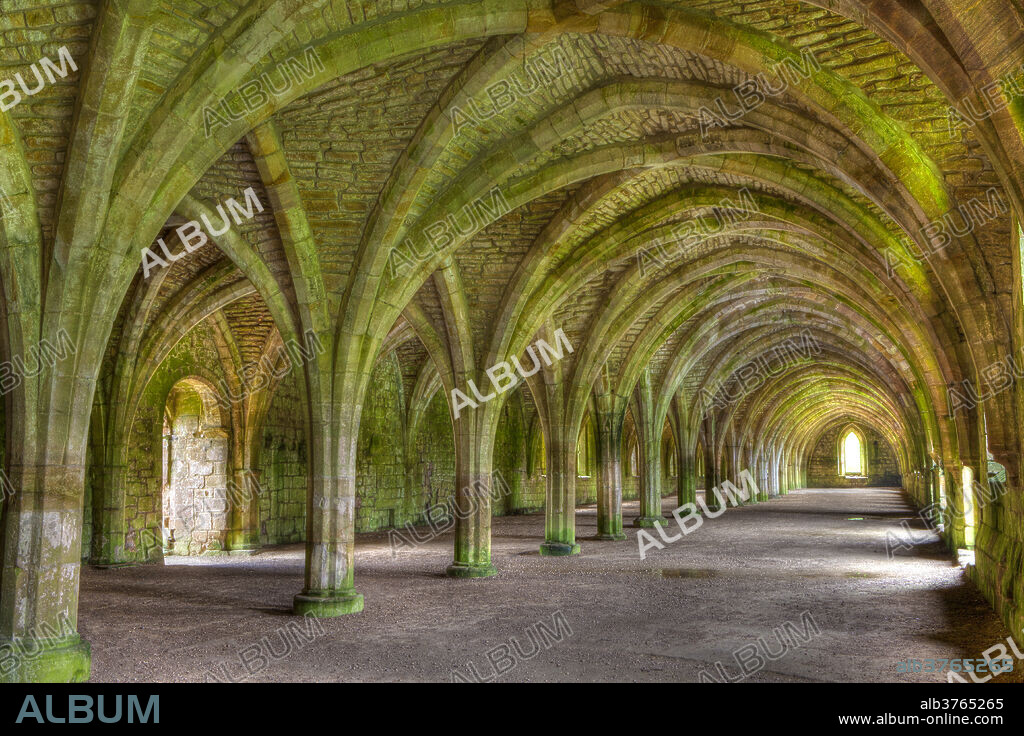 The Cellarium, Fountains Abbey, UNESCO World Heritage Site, North Yorkshire, Yorkshire, England, United Kingdom, Europe.