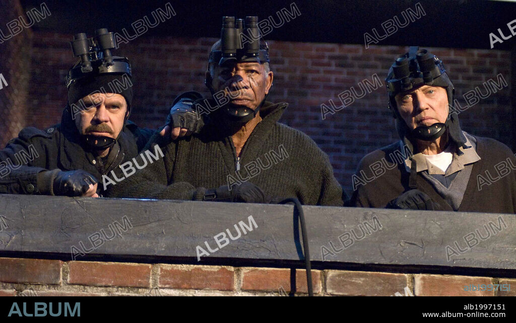 CHRISTOPHER WALKEN, MORGAN FREEMAN and WILLIAM H. MACY in THE MAIDEN HEIST, 2009, directed by PETER HEWITT. Copyright REVELATIONS ENTERTAINMENT.