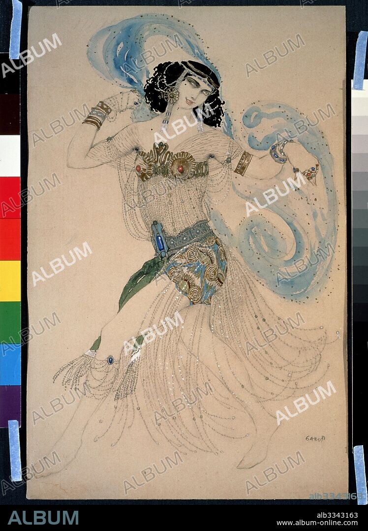 LEON BAKST. Dance of the seven veils. Costume design for the play Salome by O. Wilde.