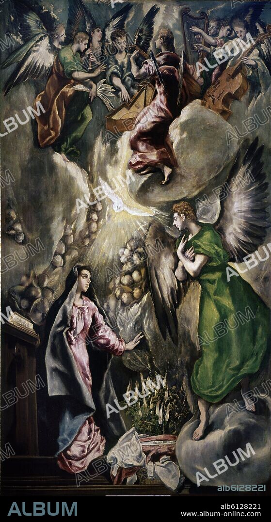 EL GRECO. LA ANUNCIACION - 1596-1600 - O/L - 315x174 - NP 3888 -MANIERISMO ESPAÑOL.