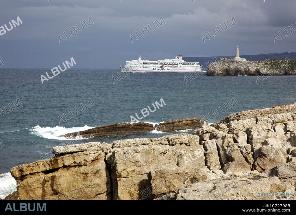 Ferry from Santander to Plymouth, Bay of Santander, Cantabria, Spain.