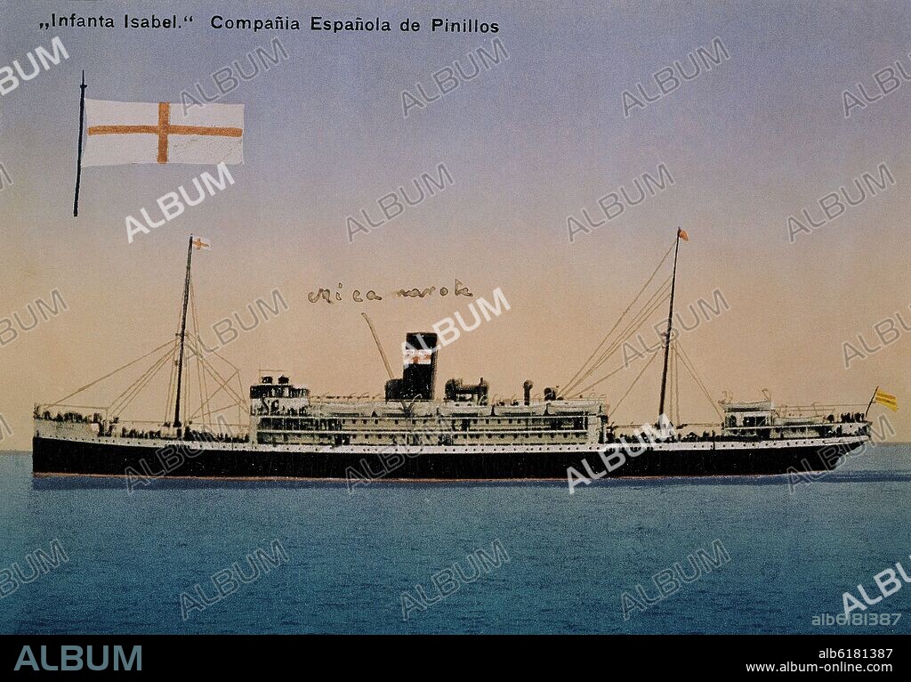 CRUCERO INFANTA ISABEL DE LA COMPAÑIA ESPAÑOLA DE PINILLOS.
