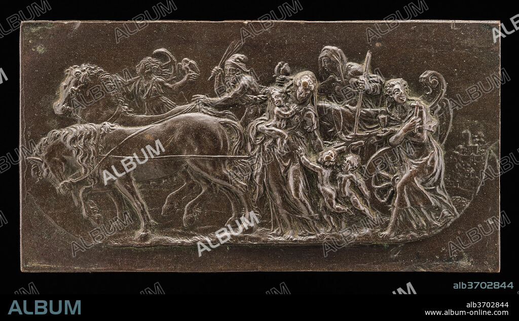 GERMAN OR SOUTH NETHERLANDISH 17TH CENTURY. The Triumph of Religion. Dated: c. 1600. Dimensions: overall: 6.6 x 12.6 cm (2 5/8 x 4 15/16 in.) gross weight: 182 gr. Medium: bronze.