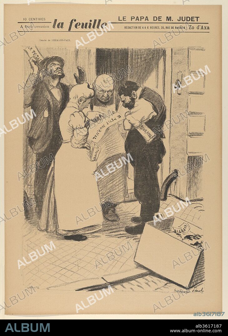 Papa de M. Judet (from La Feuille). Artist: René-Georges Hermann-Paul (French, Paris 1874-1940 Saintes-Maries-de-la-Mer). Printer: Bertin & Cie.. Publisher: Zo d'Axa (French, Paris 1864-1930 Paris); La Feuille (French 1897-1899). Date: 1897-1899.