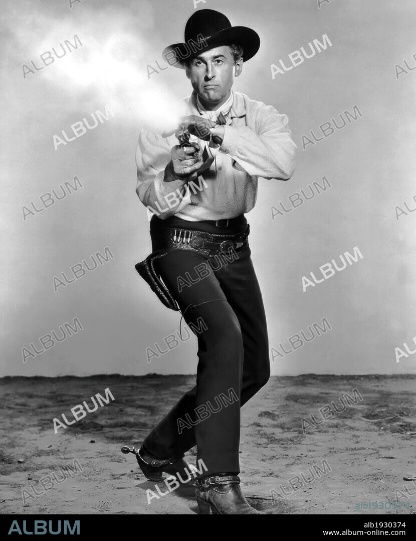 STEWART GRANGER en EL RIFLE DEL FORASTERO, 1957 (GUN GLORY), dirigida por ROY ROWLAND. Copyright M.G.M.