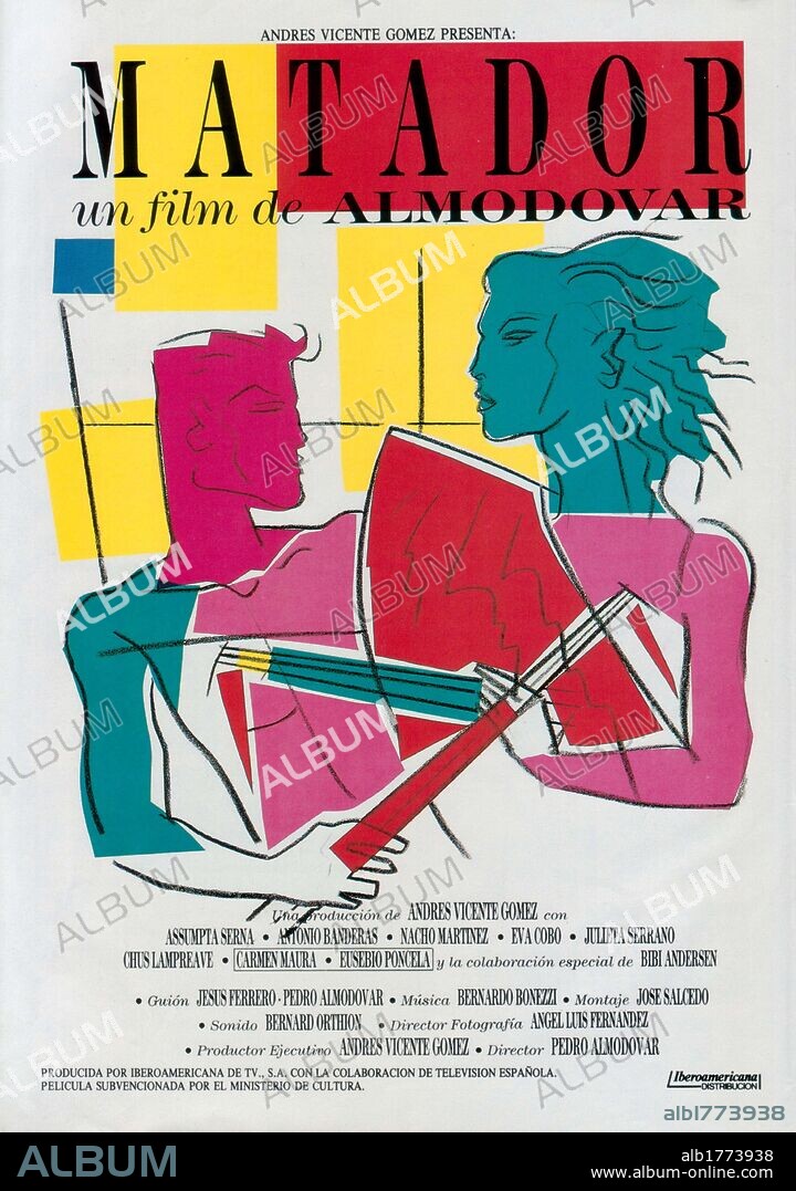 Poster of THE BULLFIGHTER, 1986 (MATADOR), directed by PEDRO ALMODOVAR. Copyright TVE/COMPAÑIA IBEROAMERICANA DE TV.