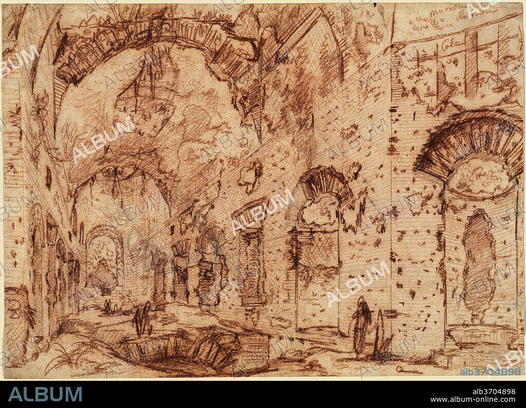 GIOVANNI BATTISTA PIRANESI. The "Canopus" of the Villa Adriana at Tivoli. Dated: 1776. Dimensions: overall: 38.9 × 53.8 cm (15 5/16 × 21 3/16 in.). Medium: red chalk over black chalk on heavy laid paper.