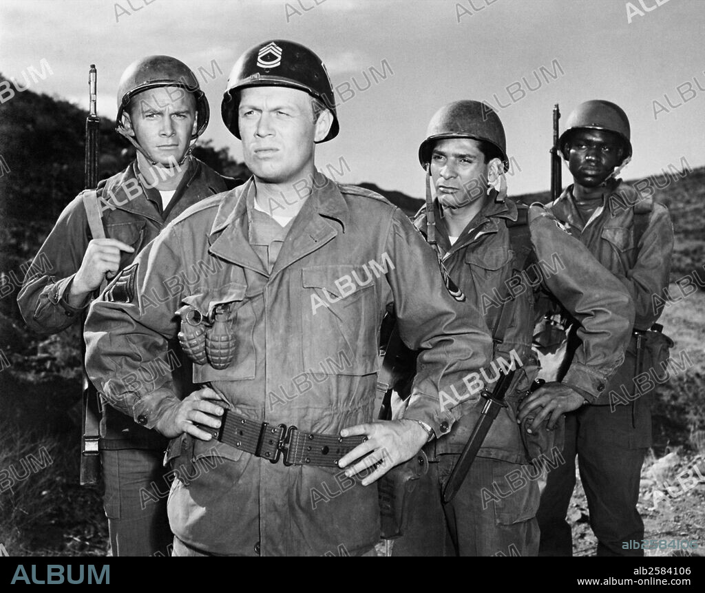 RICHARD WIDMARK und STEVE FORREST in TAKE THE HIGH GROUND!, 1953, unter der Regie von RICHARD BROOKS. Copyright M.G.M.