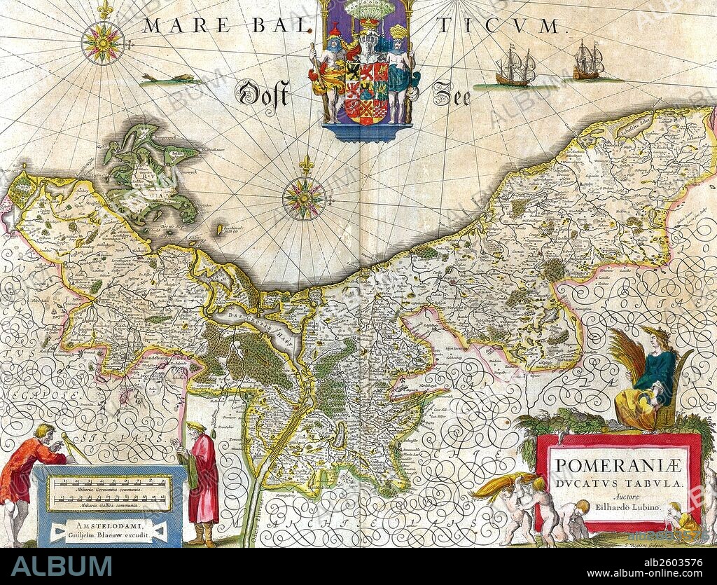 Map of the historical Duchy of Pomerania. The Duchy of Pomerania 12th century – 1637 was a duchy in Pomerania on the southern coast of the Baltic Sea, ruled by dukes of the House of Pomerania (Griffins). Dated 1635.