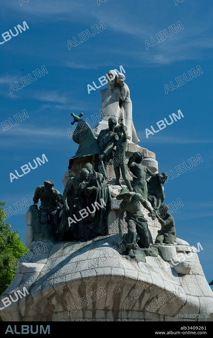 JOAN LLIMONA I BRUGUERA. Josep Llimona / "Monumento al doctor Robert", 1910, Conjunto escultorico, 12,60 x 9,26 x 11,25 m.