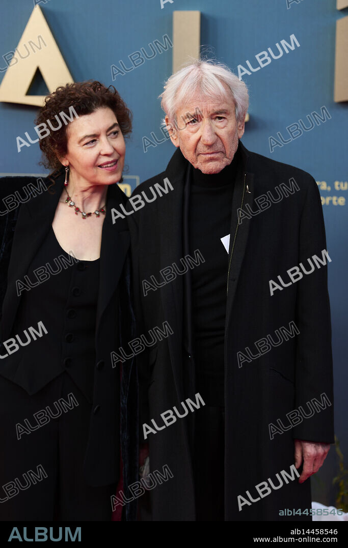 Jose Sacristan, Amparo Pascual attends Talia Awards 2025 red carpet at Fernando Fernan Gomez Theatre on May 12, 2025 in Madrid, Spain.