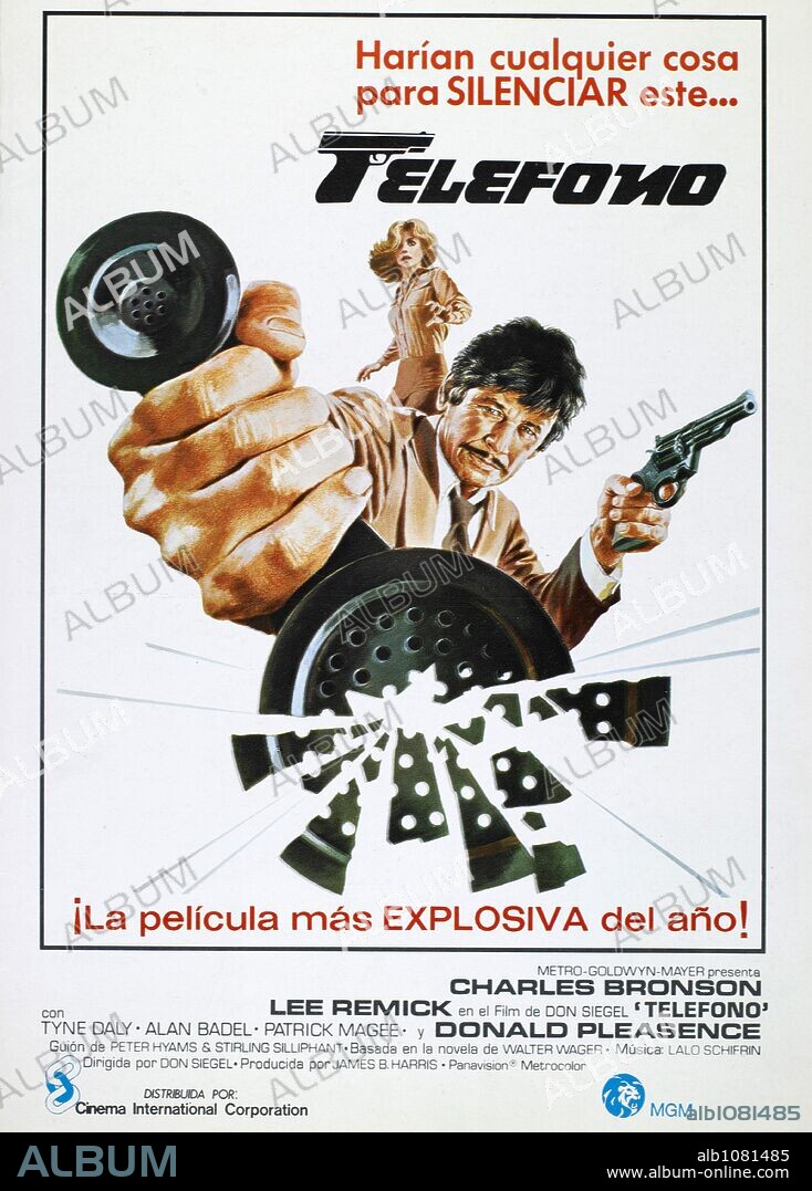 Poster de TELEFONO, 1977 (TELEFON), dirigida por DON SIEGEL. Copyright M.G.M/UNITED ARTIST.