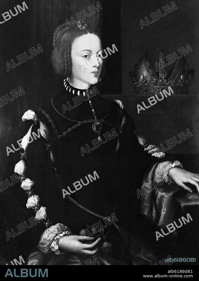 ANÓNIMO. RETRATO DE ISABEL DE PORTUGAL ESPOSA DE CARLOS V- FOTOGRAFIA EN BLANCO Y NEGRO - AÑOS 50.