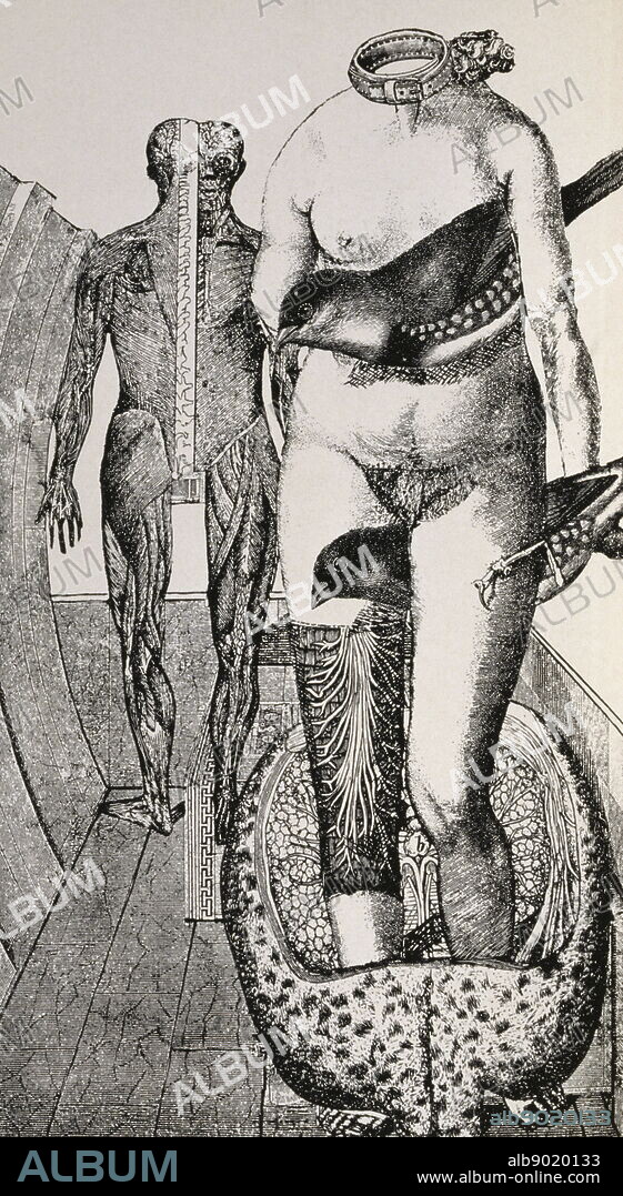 Repetitions 1922 by Paul Éluard on which he collaborated with Max Ernst, Éluard's work from this time is known for its emphasis on linguistic and semantic dislocation. Paul Éluard (1895 - 1952) was a French surrealist poet.