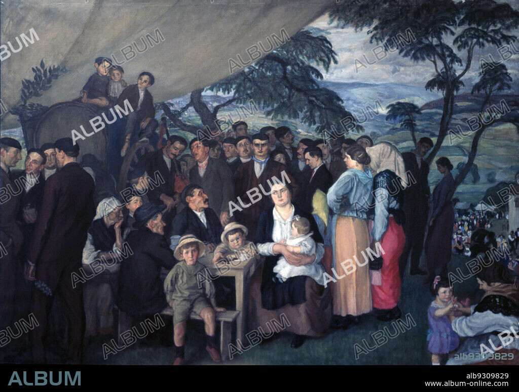NICANOR PIÑOLE. PIÑOLE , NICANOR. PINTOR ESPAÑOL . GIJON 1878 - 1978. " EN LA BARRACA " , 1922 OLEO SOBRE LIENZO. ATENCION: AUTOR CONTEMPORANEO SUJETO A COPYRIGHT ©. EL CLIENTE FINAL ES RESPONSABLE DE LA GESTION DE LOS DERECHOS DE AUTOR CON LAS SOCIEDADES EXISTENTES DE GESTION DE DERECHOS O DIRECTAMENTE CON LOS ORGANISMOS TITULARES DE LOS MISMOS.