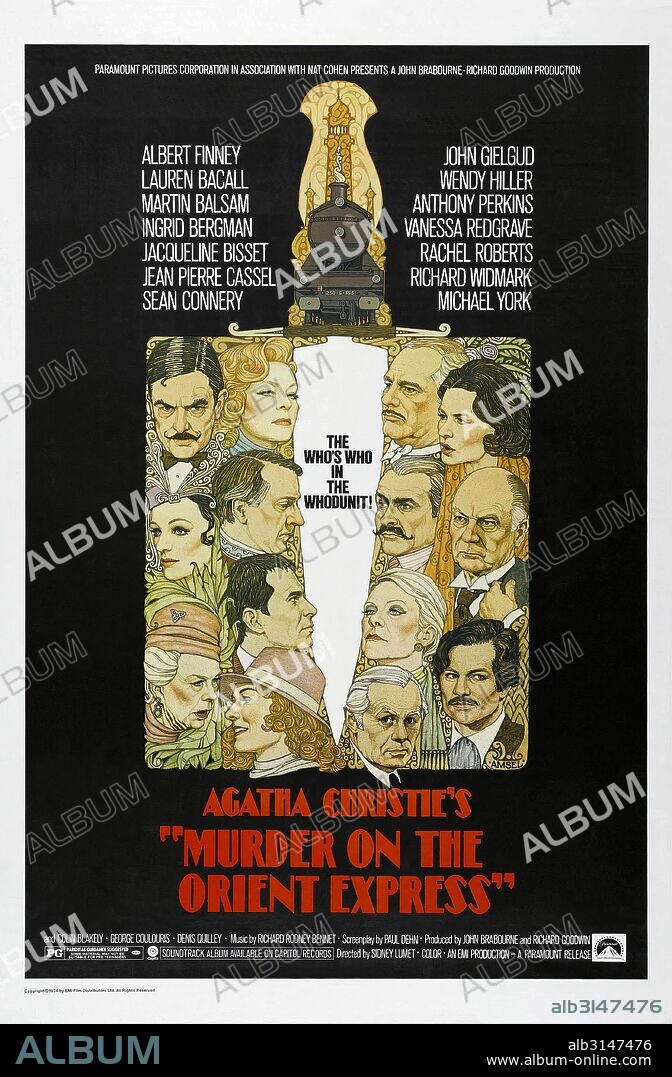 Poster of MURDER ON THE ORIENT EXPRESS, 1974, directed by SIDNEY LUMET. Copyright UNITED ARTISTS.