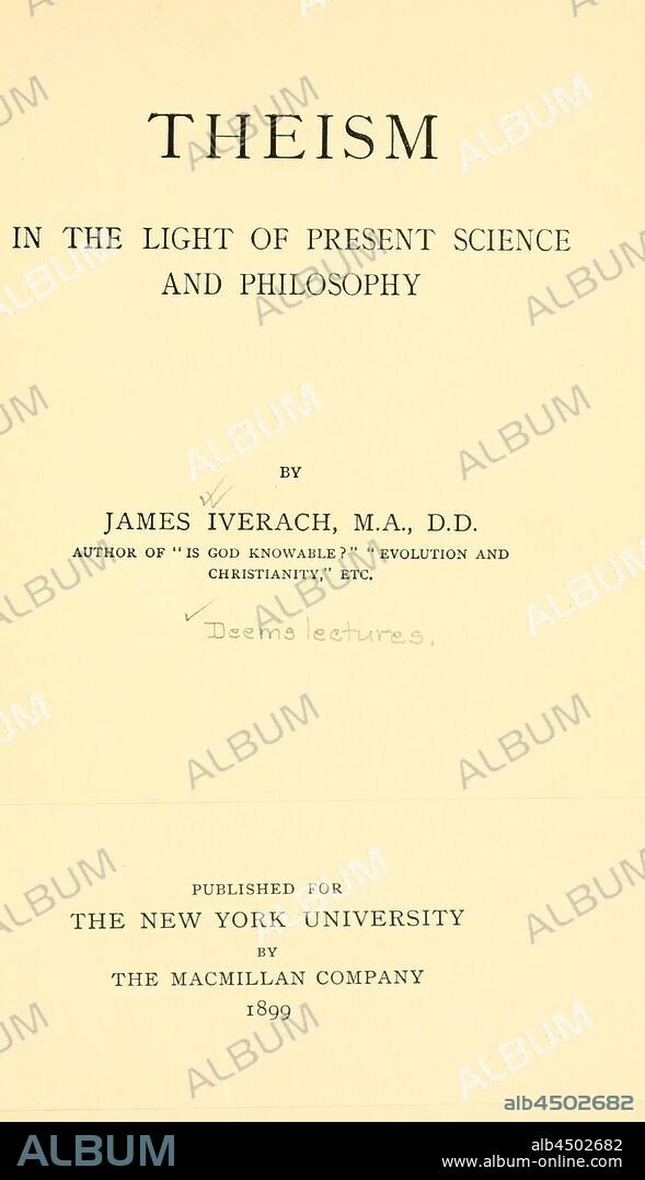 Theism in the light of present science and philosophy : Iverach, James, 1839-1922.