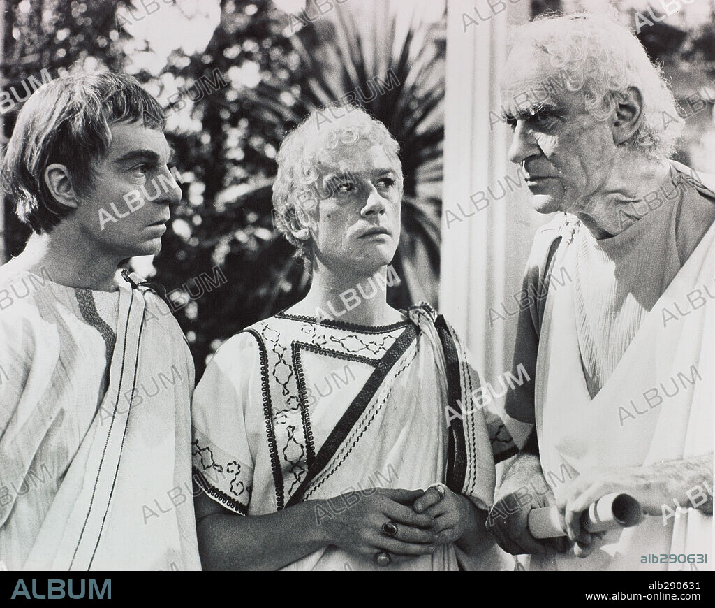 DEREK JACOBI, GEORGE BAKER und JOHN HURT in I, CLAUDIUS-TV, 1976. Copyright BBC/LONDON FILM PRODUCTIONS.