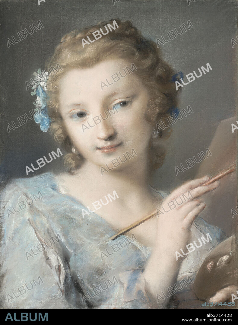ROSALBA CARRIERA. Painting. Dated: 1730s. Dimensions: overall: 44.3 × 34.1 cm (17 7/16 × 13 7/16 in.). Medium: pastel on paper.