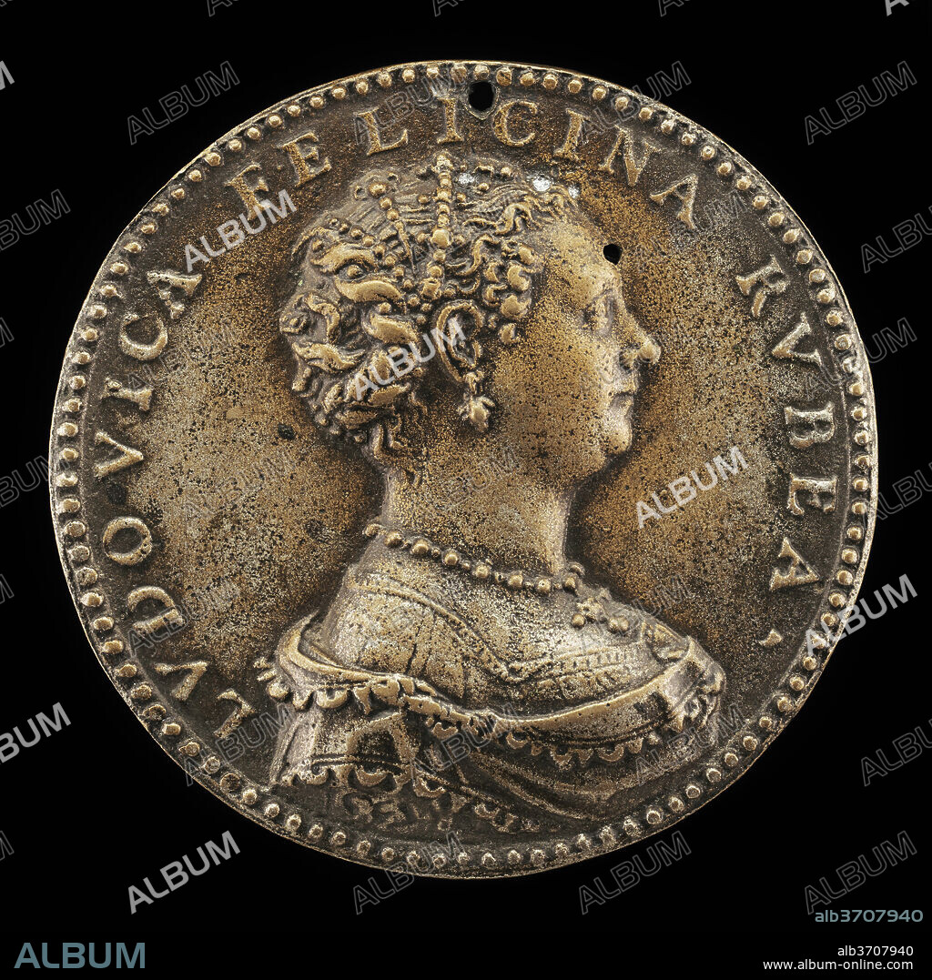 PASTORINO DE' PASTORINI, CALLED PASTORINO DA SIENA. Lodovica Felicina Rossi. Dated: 1557. Dimensions: overall (diameter): 6.3 cm (2 1/2 in.). Medium: bronze//Cast hollow.