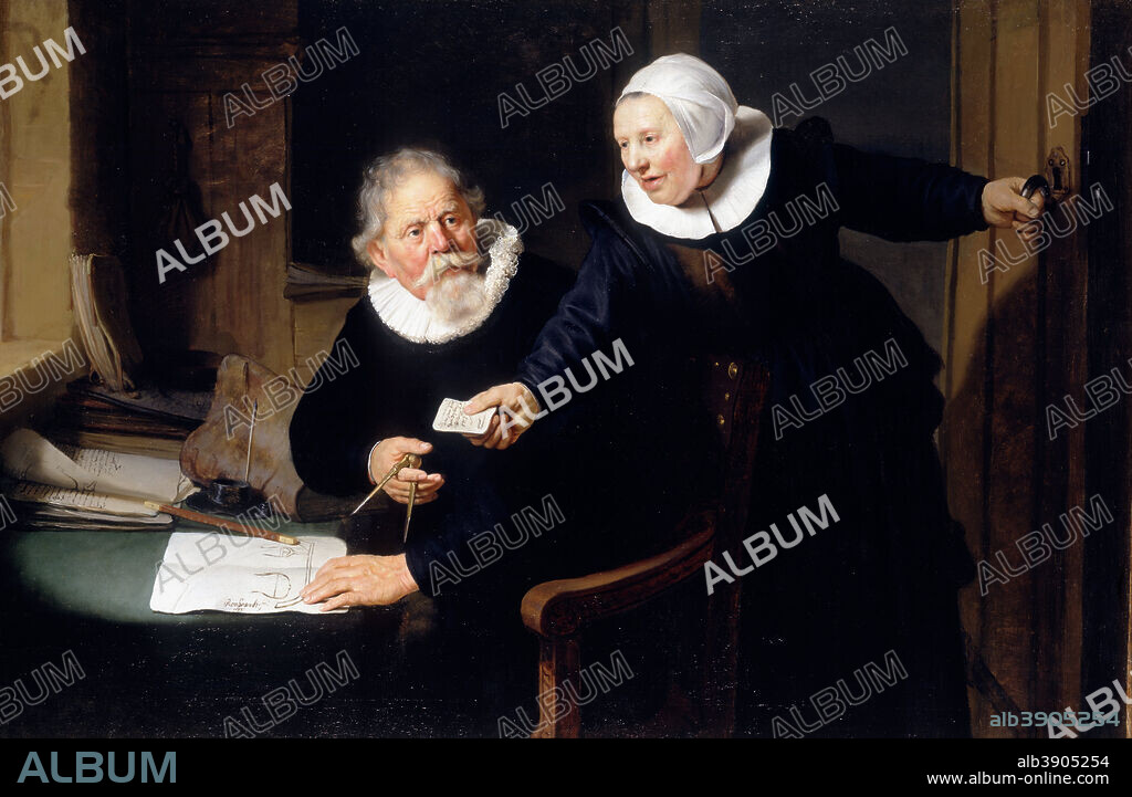 REMBRANDT. The Shipbuilder and his Wife: Jan Rijcksen (1560/2-1637) and his Wife, Griet Jans. Date/Period: 1633. Painting. Oil. Height: 113.8 cm (44.8 in); Width: 169.8 cm (66.8 in).