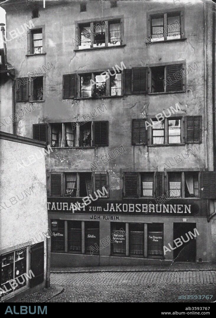 ANONYMOUS. The House at the Spiegelgasse 14 in Zurich. Here lived Lenin on the second floor (left) since April 1916.