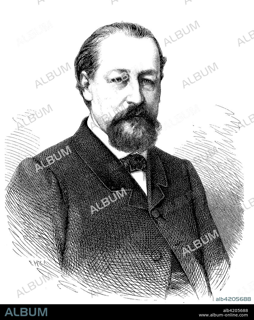 Philipp Wilhelm Ritter von Hamm, 1820 -1880, German agricultural scientist, entrepreneur and politician, Germany, illustration from the 19th century.