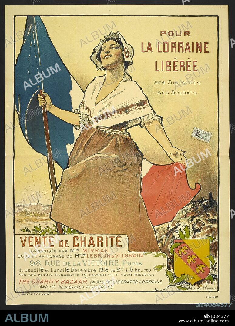 A French woman holding a tricolour. [A collection of English and French War (World War I) Posters.]. 1914-1919. Source: Tab.11748.a. poster 235.
