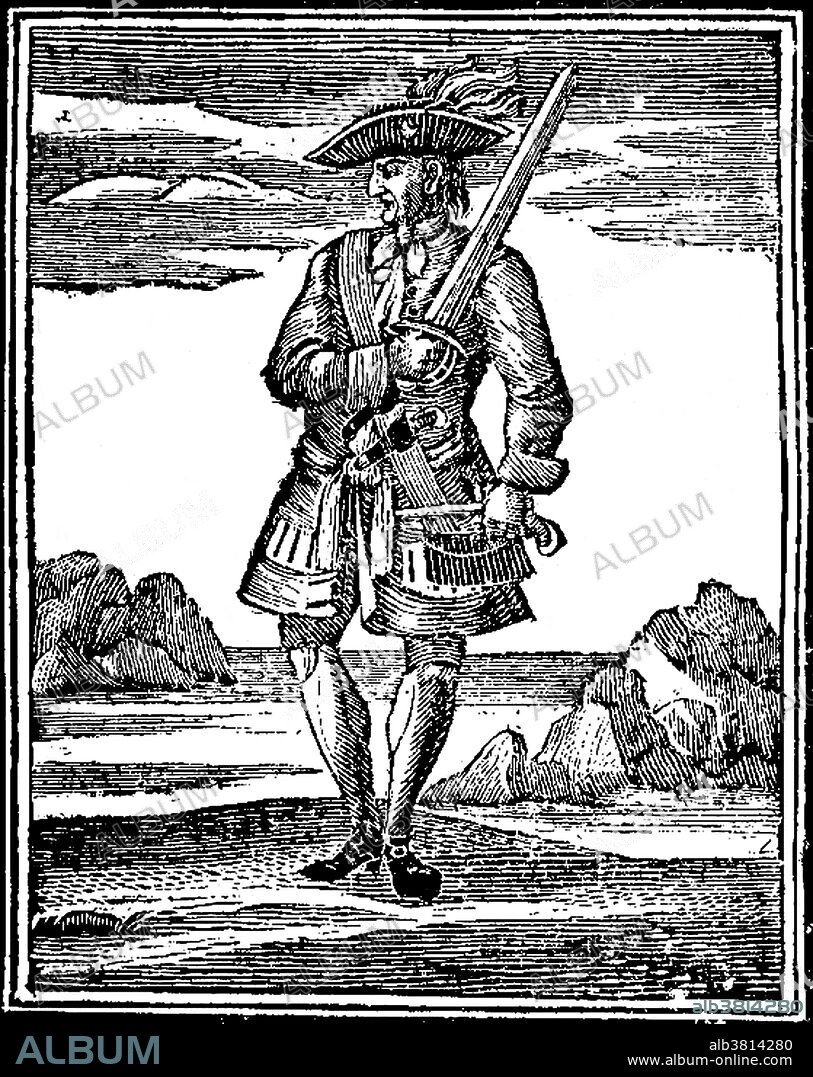 John Rackham (December 27, 1682 - November 18, 1720), commonly known as Calico Jack, was an English pirate captain operating in the Bahamas and in Cuba during the early 18th century. He is most remembered for two things: the design of his Jolly Roger flag, a skull with crossed swords, and for having two female crew members, Mary Read and Anne Bonny (his lover). He and his crew were captured on October 20, 1720. Their ship was anchored and crew unprepared, because the day before, they captured Spanish commercial ship and were celebrating all night. According to testimonies, only Mary and Anne resisted. He and his crew were found guilty, for crime of piracy. Anne and Mary were reprieved, when it was discovered they were both pregnant. With the rest of his crew, Jack was hanged.