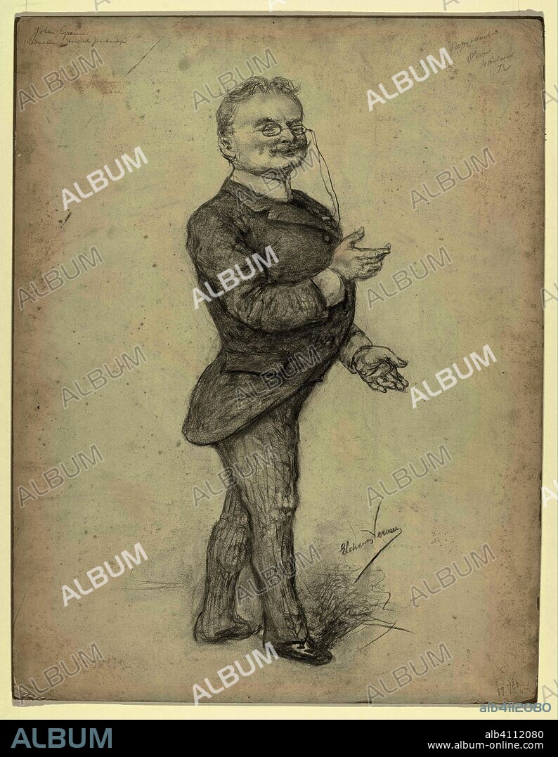 Caricature portrait of Johan Gram. Draughtsman: Elchanon Verveer (mentioned on object). Dating: 1860 - 1899. Measurements: h 685 mm × w 525 mm.
