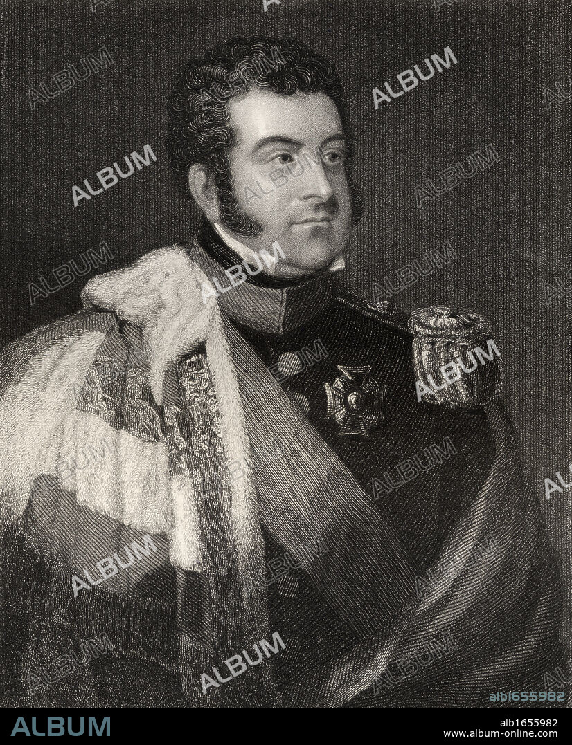 George Augustus Frederick Fitzclarence 1st Earl of Munster 1794 to 1842 Illegitimate son of William IV British Major-General Engraved by Engraved by W H Cook after J Atkinson From the book National Portrait Gallery volume IV published c 1835.