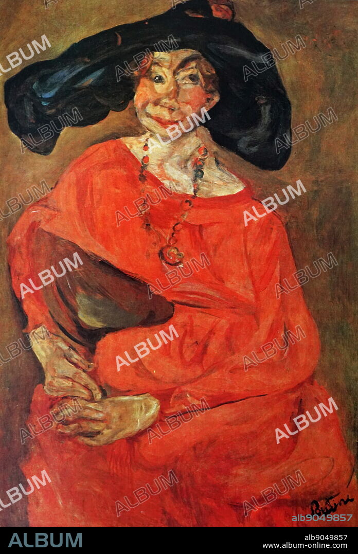 Woman in Red' 1923, by Chaim Soutine (1893 - 1943); Russian-French painter of Jewish origin. Soutine made a major contribution to the expressionist movement while living in Paris.