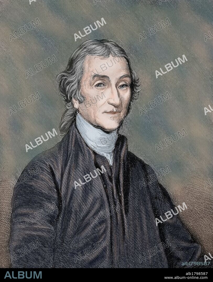 Joseph Priestley (1733-1804). English theologian, philosopher and chemist. Colored engraving. 19th century.